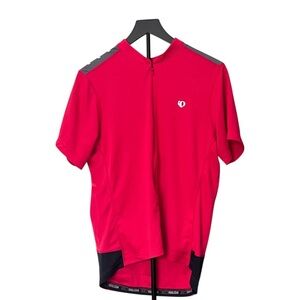 Pearl Izumi Cycling Jersey Men Large Argyle‎ Short Sleeve Half Zip Red Color